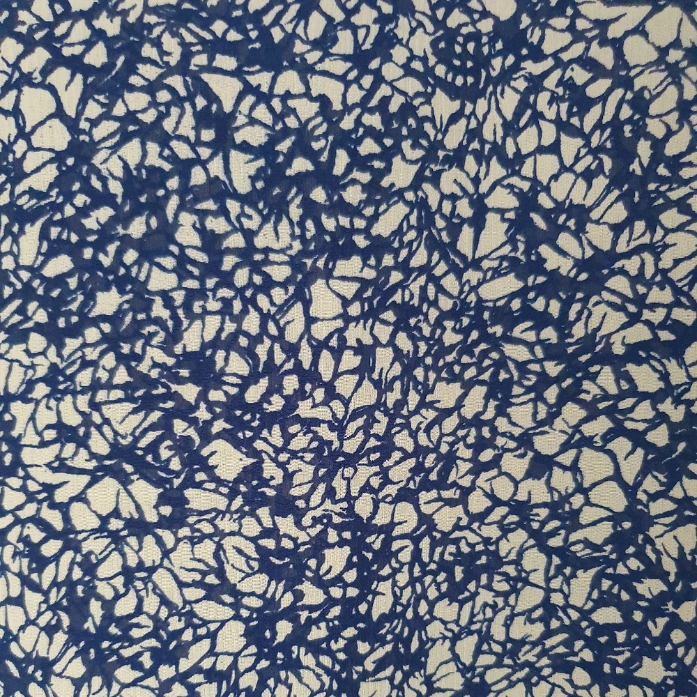 Vintage Cinq Deux Beige & Navy Two Piece V-Neck Blouse & Pleated Skirt - Picture 3 of 12